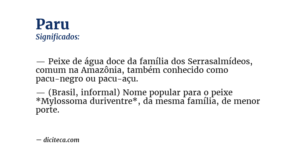 Significado de paru