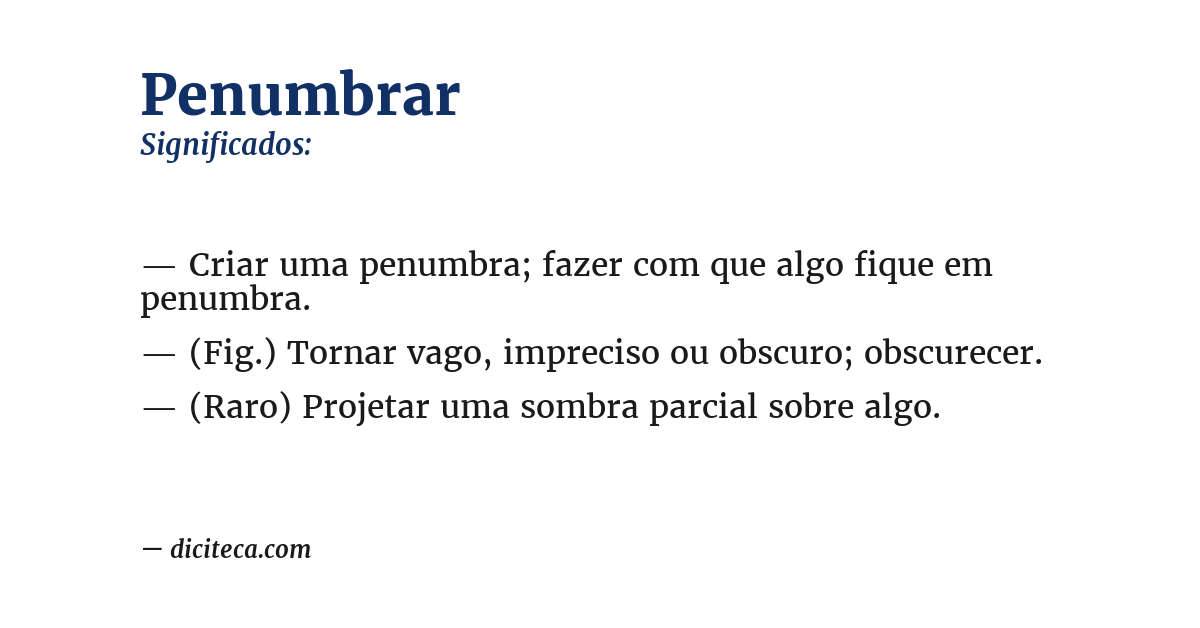 Significado de penumbrar