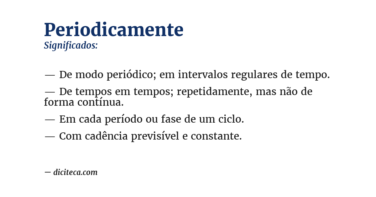 Significado de periodicamente