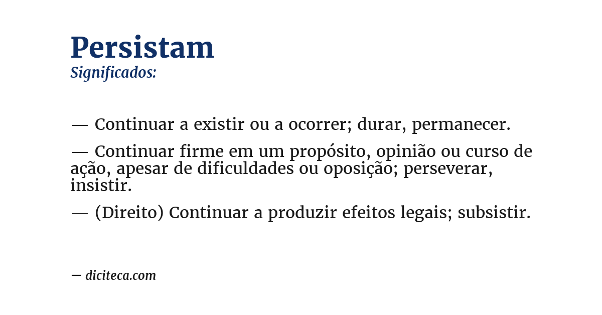 Significado de persistam