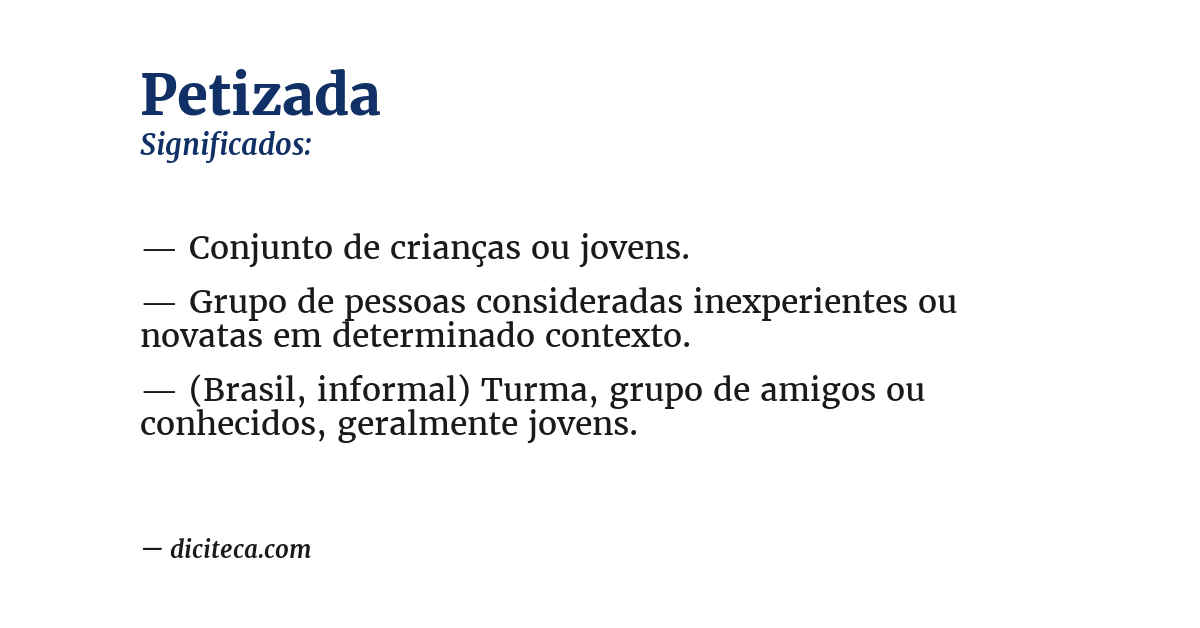 Significado de petizada