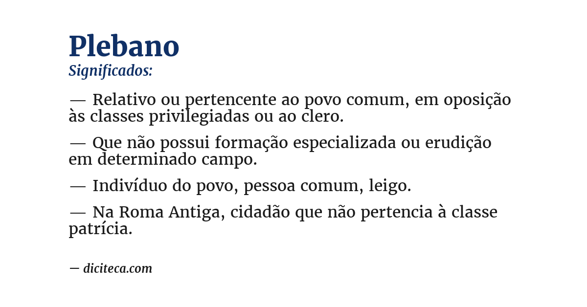 Significado de plebano