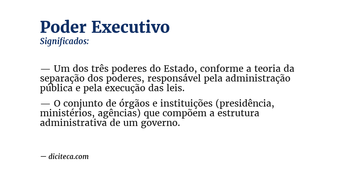 Significado de poder executivo