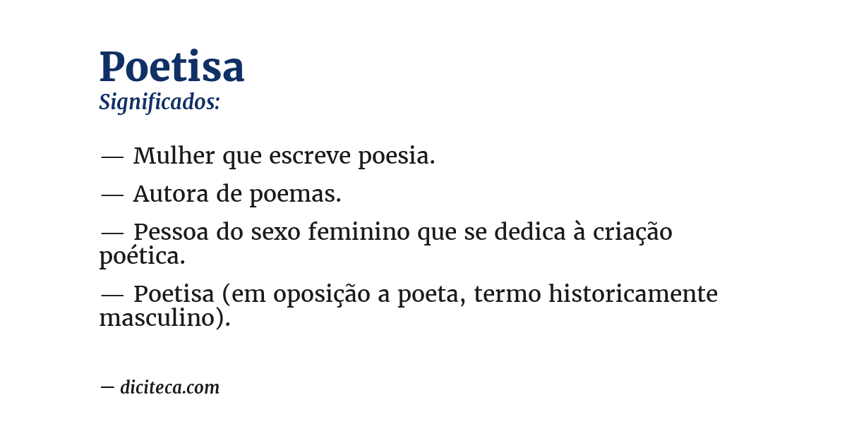 Significado de poetisa