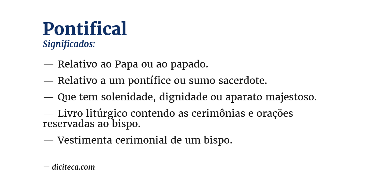 Significado de pontifical