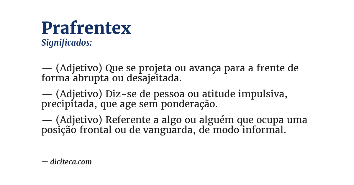 Significado de prafrentex