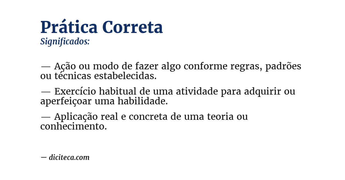 Significado de prática correta