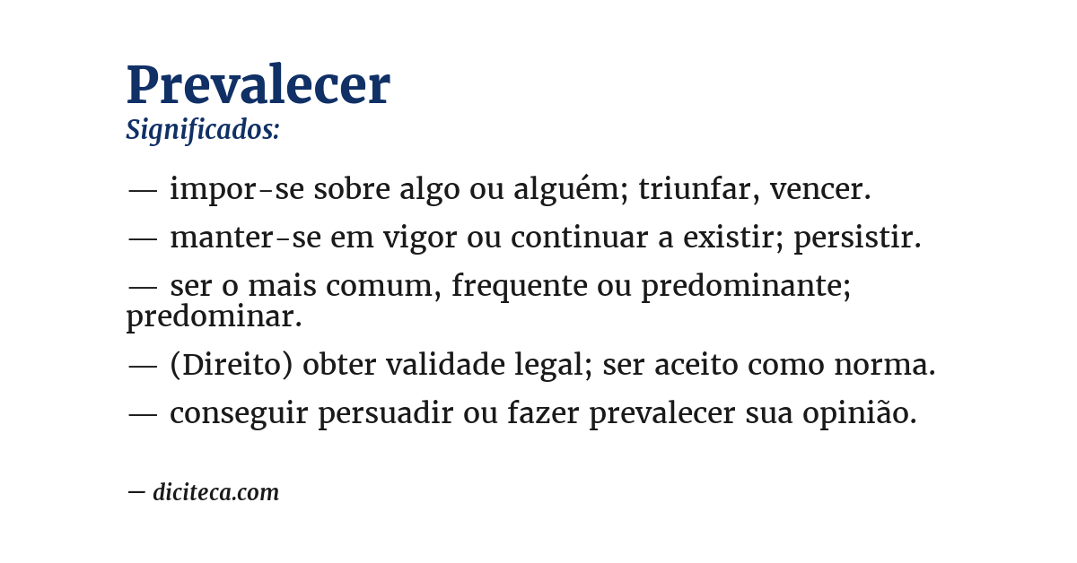 Significado de prevalecer