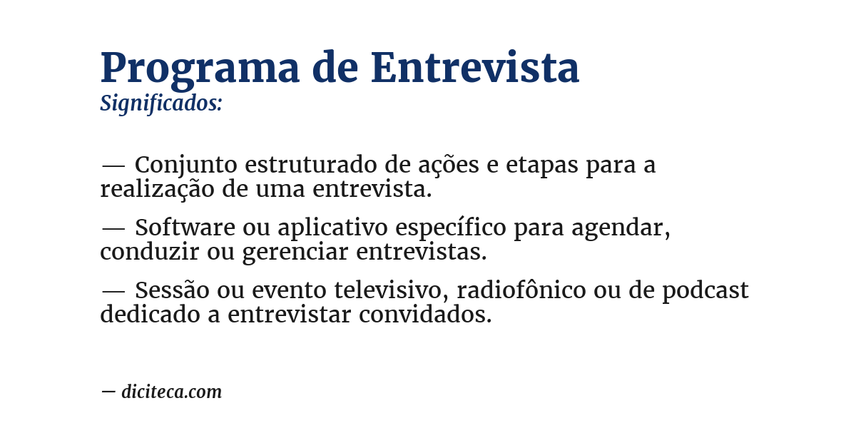 Significado de programa de entrevista