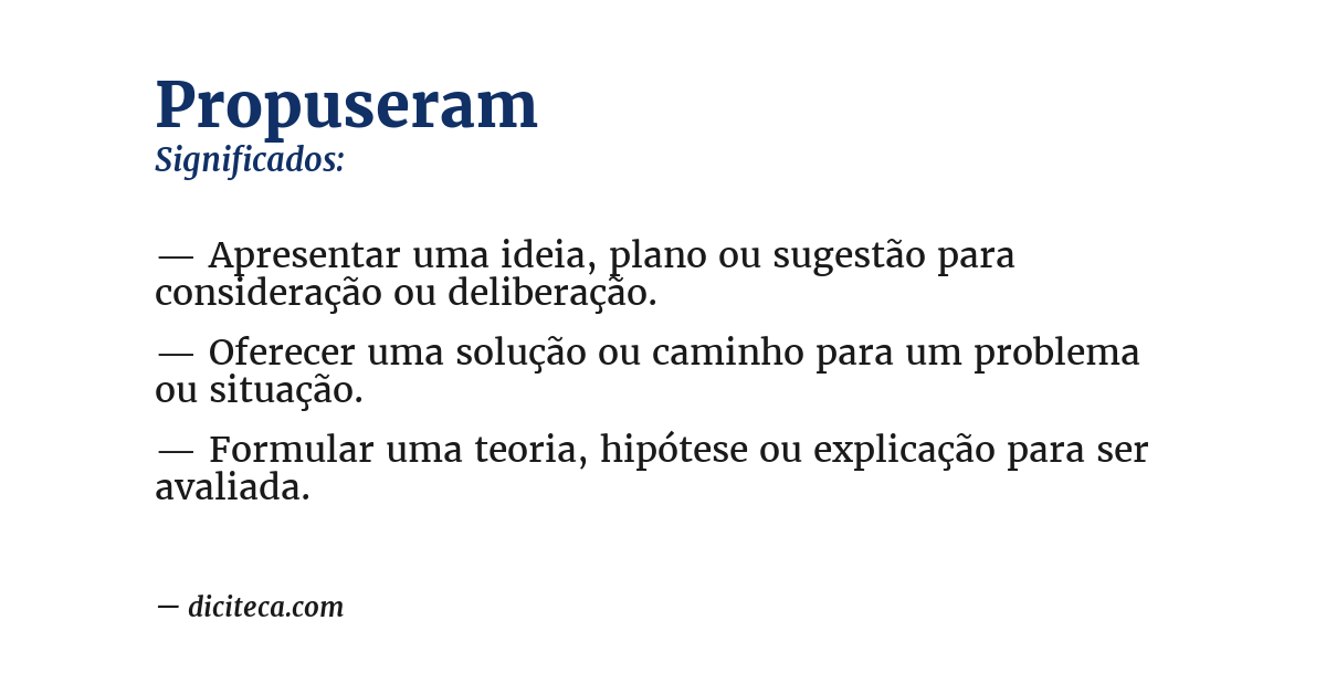 Significado de propuseram