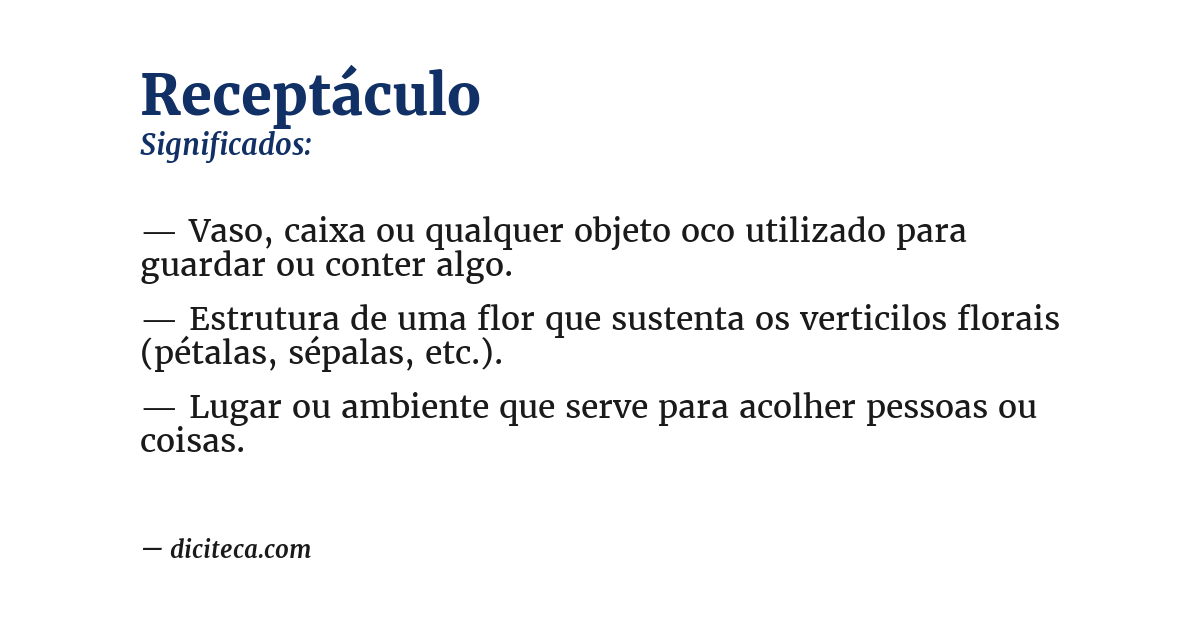 Significado de receptáculo