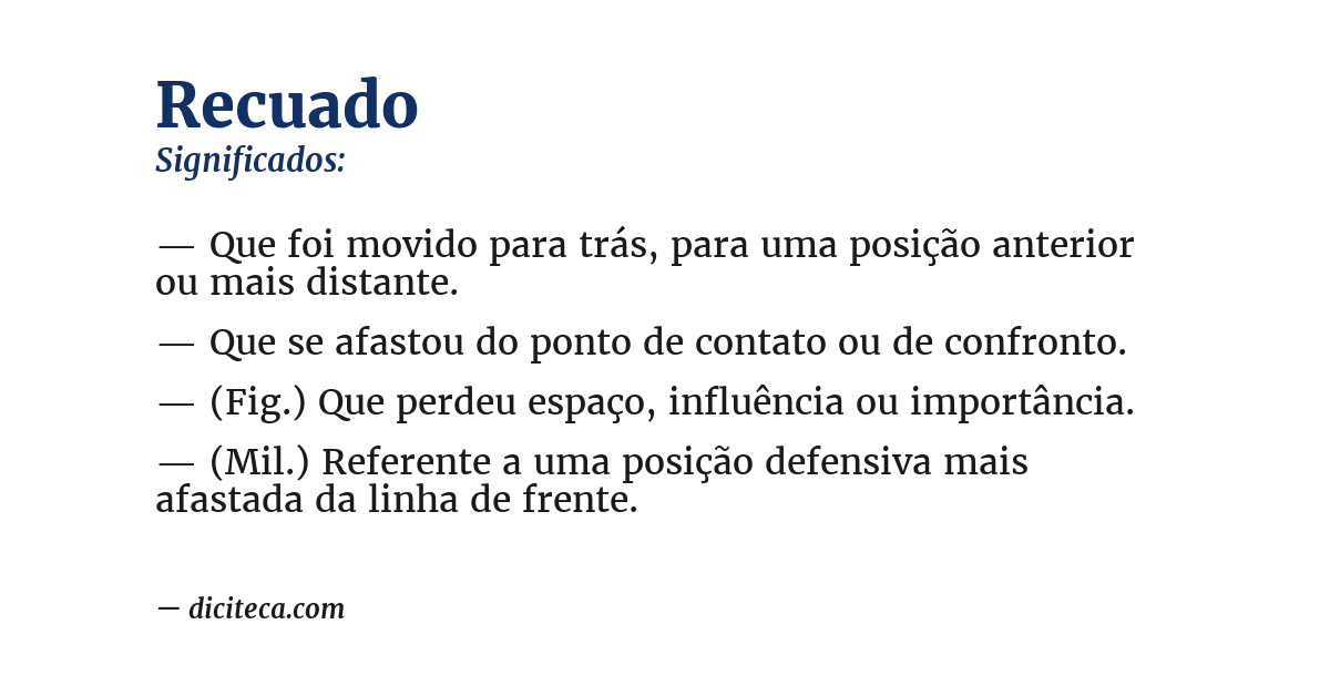 Significado de recuado