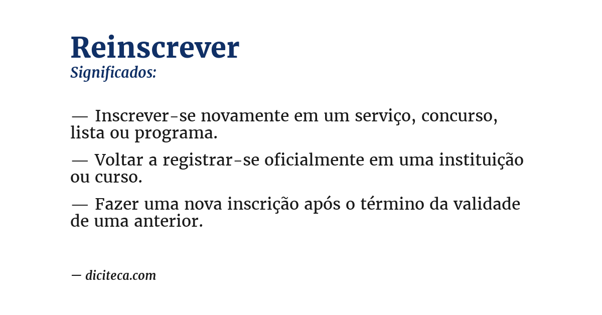 Significado de reinscrever