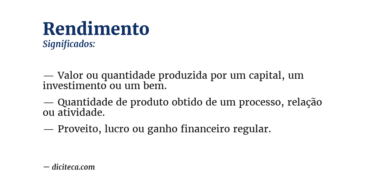 Significado de rendimento