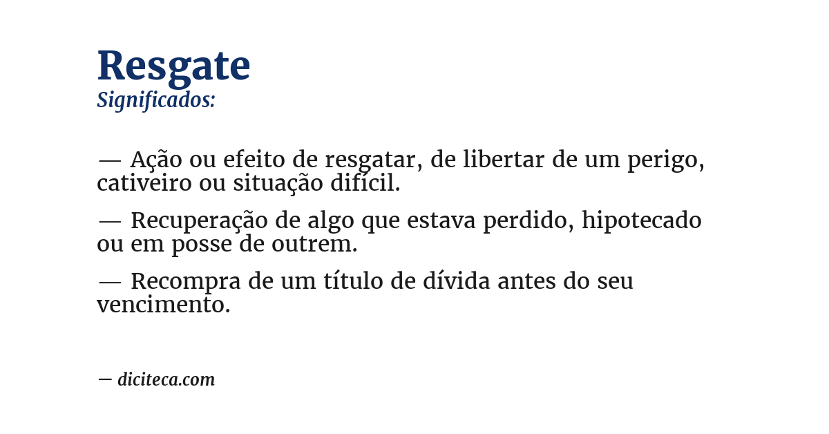 Significado de resgate