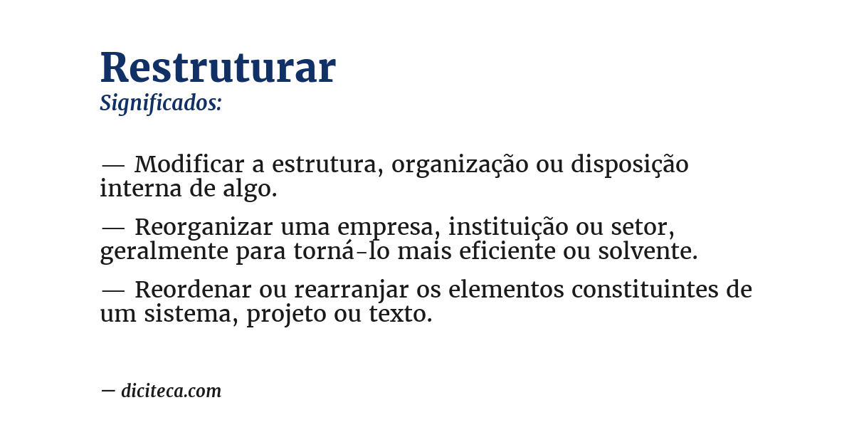 Significado de restruturar