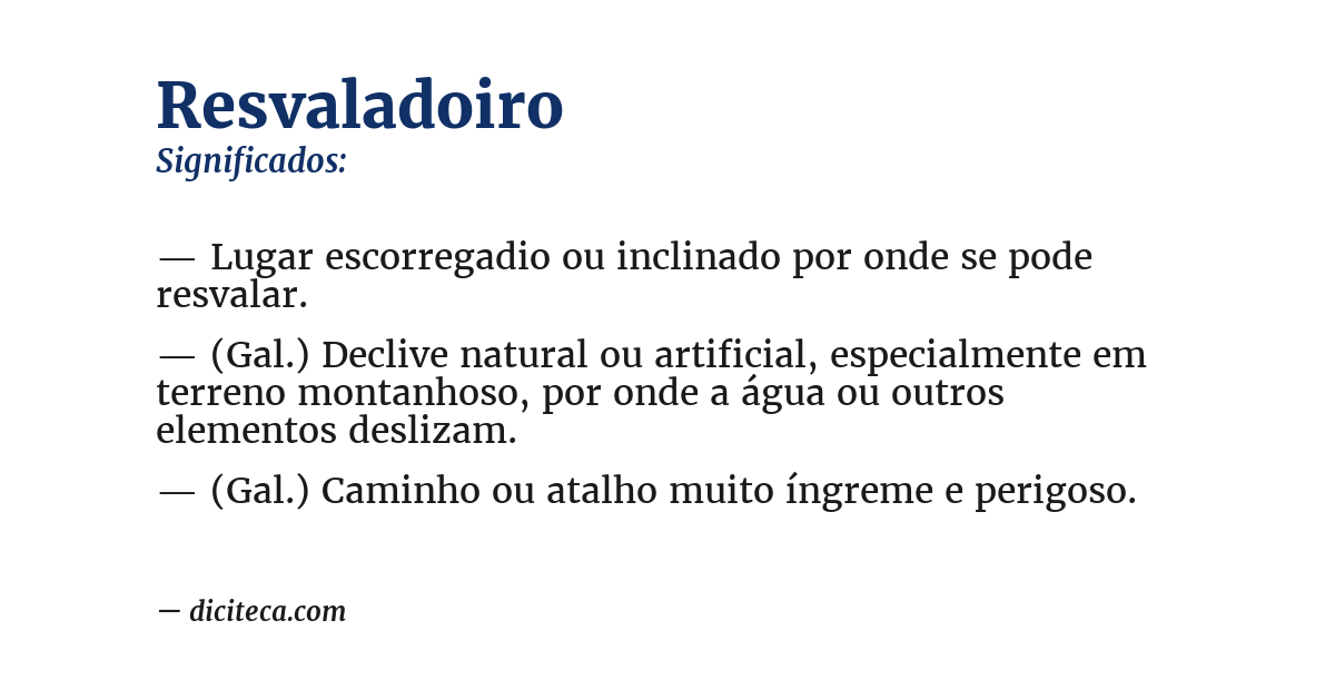 Significado de resvaladoiro