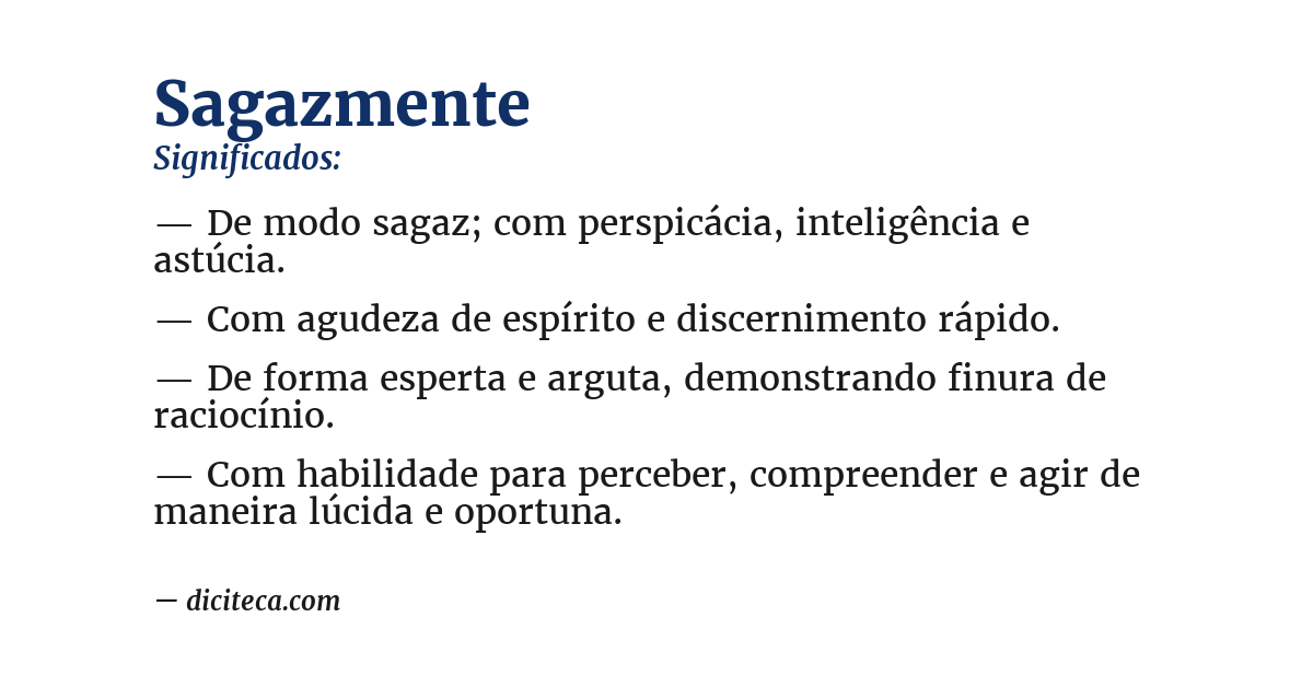Significado de sagazmente