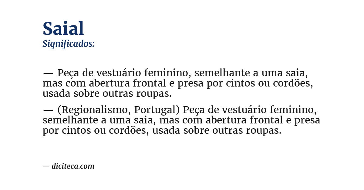 Significado de saial