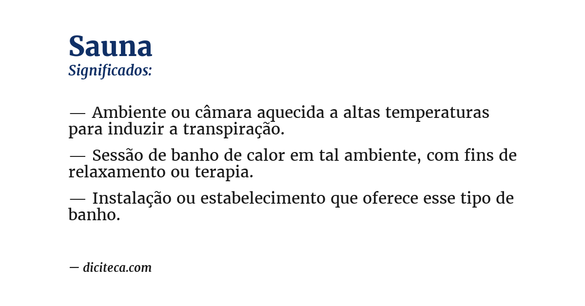 Significado de sauna