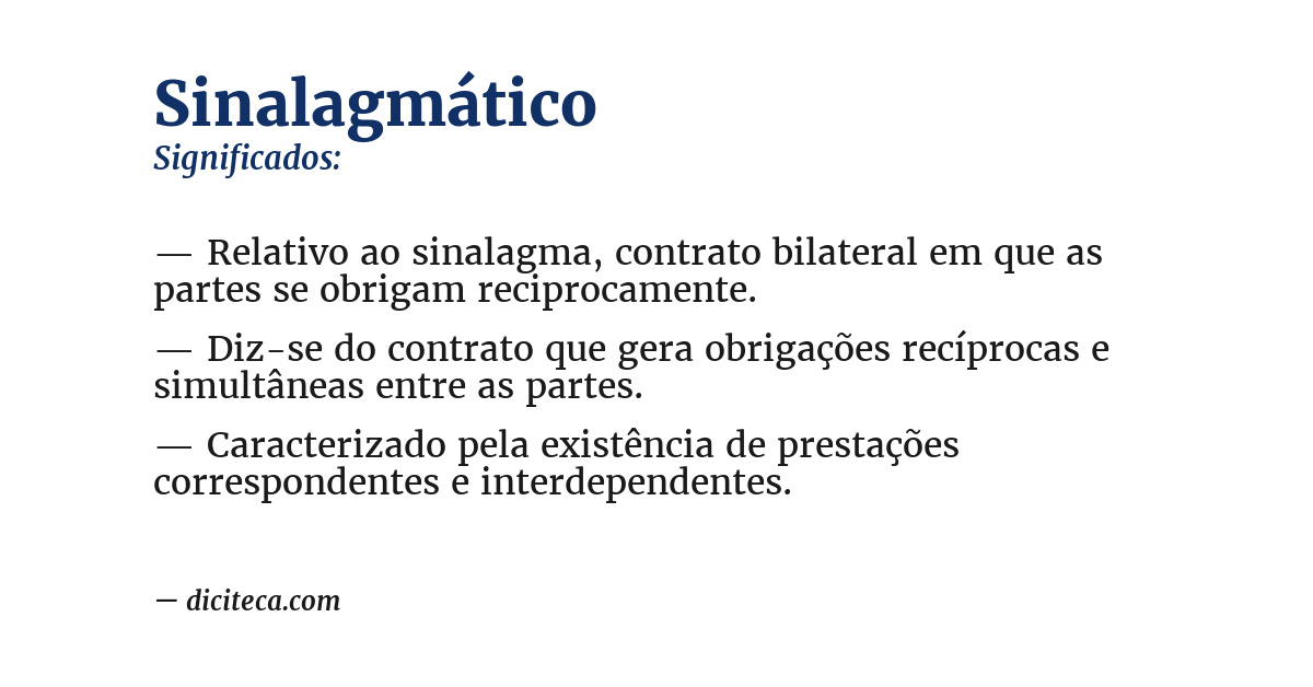 Significado de sinalagmático