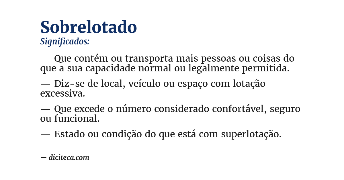 Significado de sobrelotado