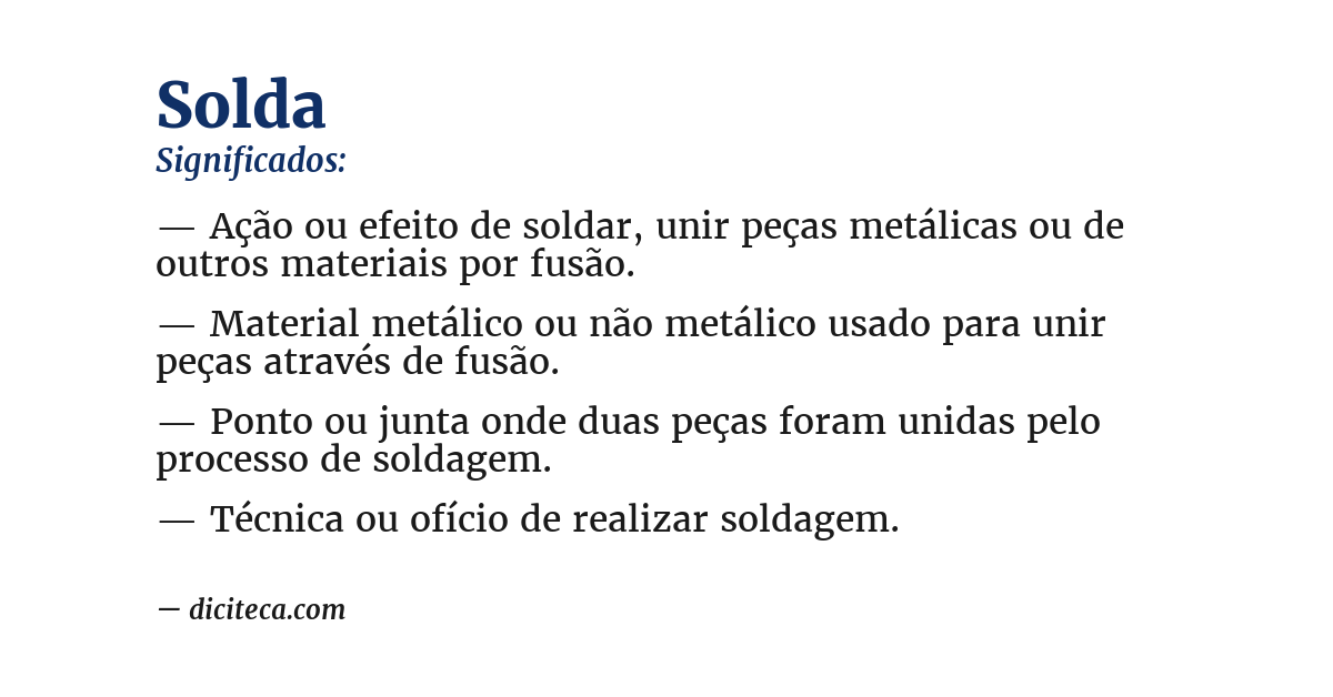 Significado de solda