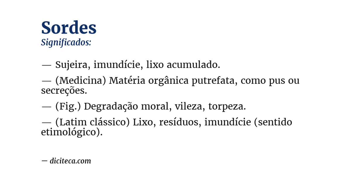 Significado de sordes