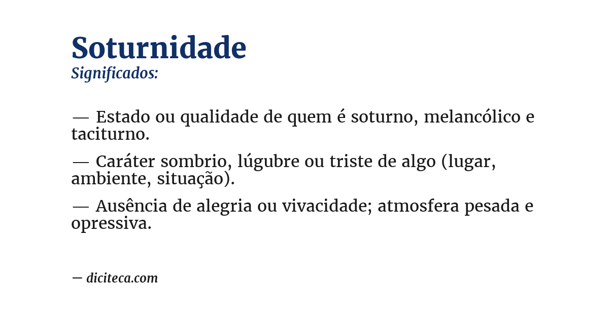 Significado de soturnidade