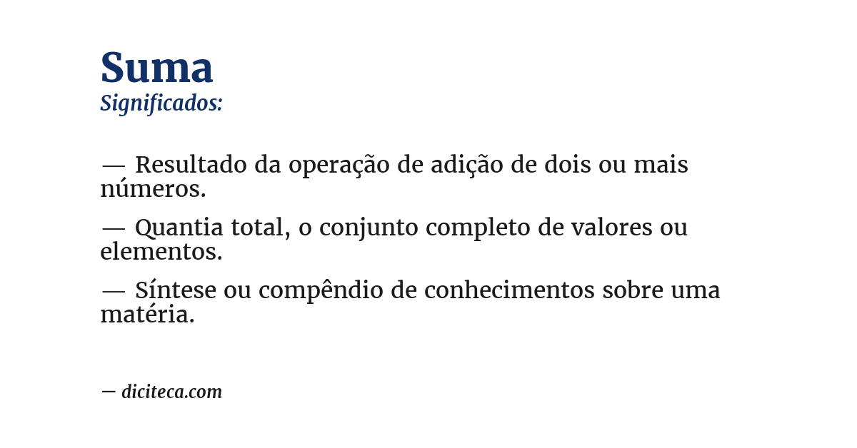 Significado de suma