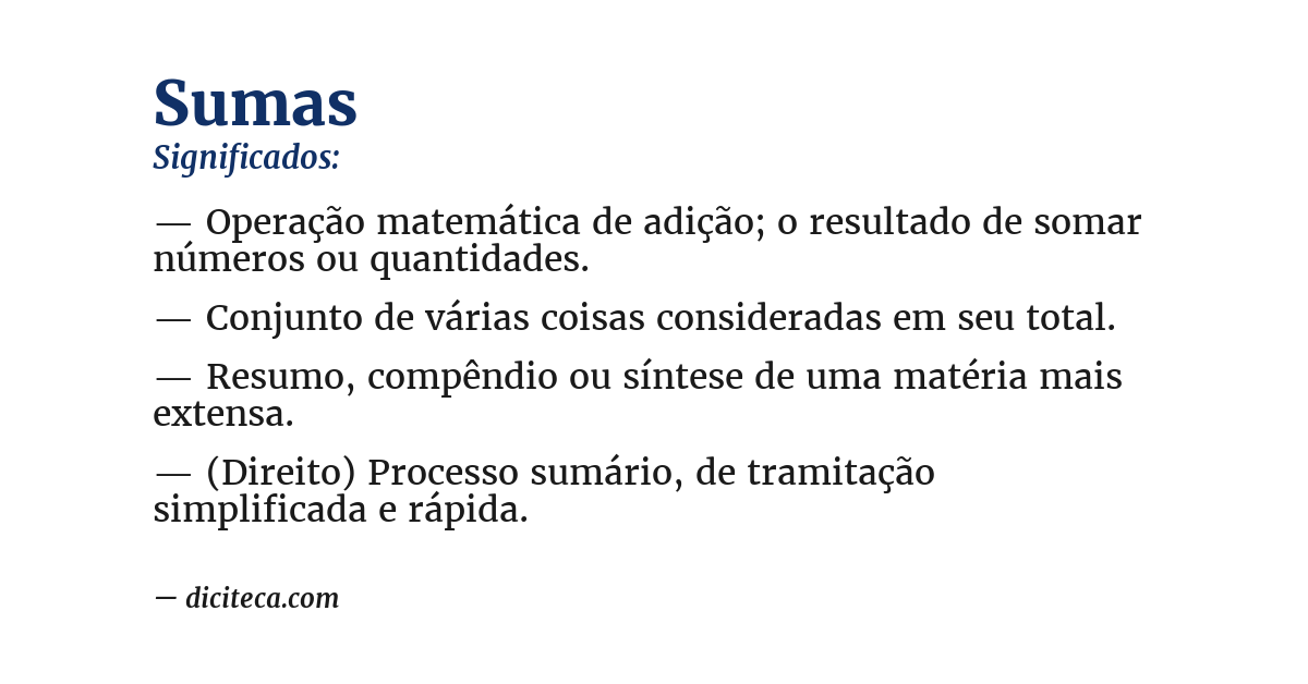Significado de sumas