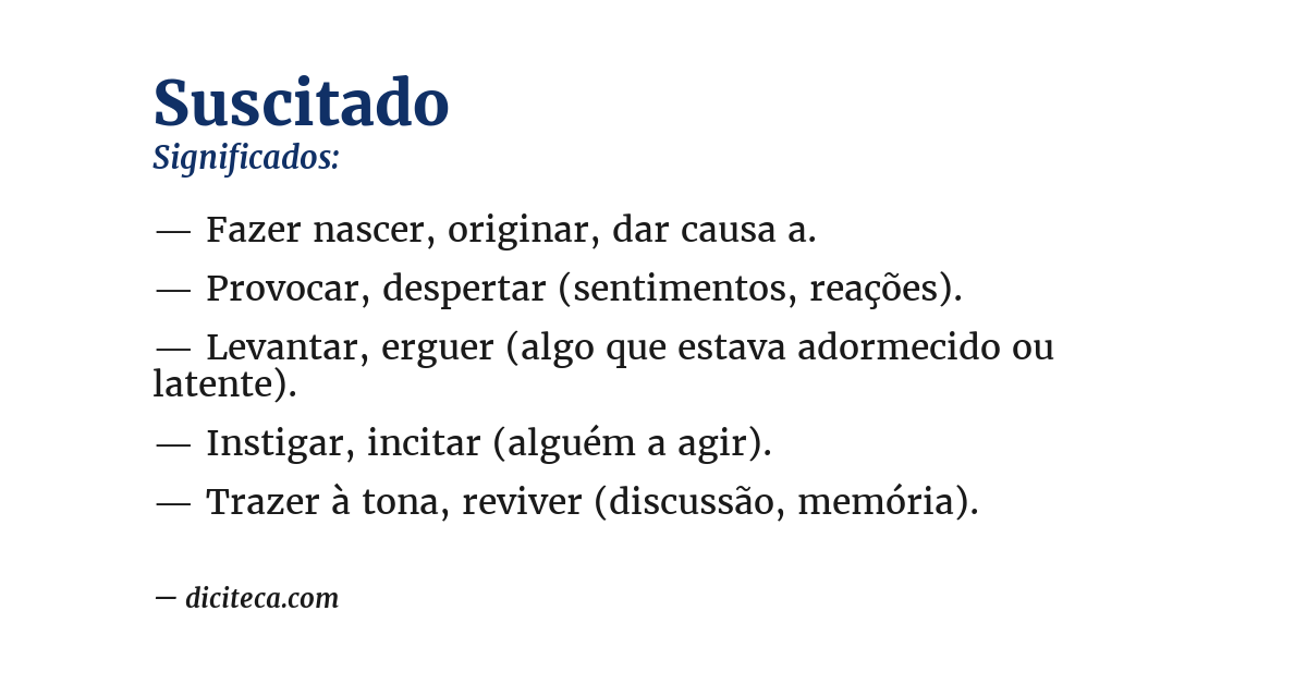 Significado de suscitado