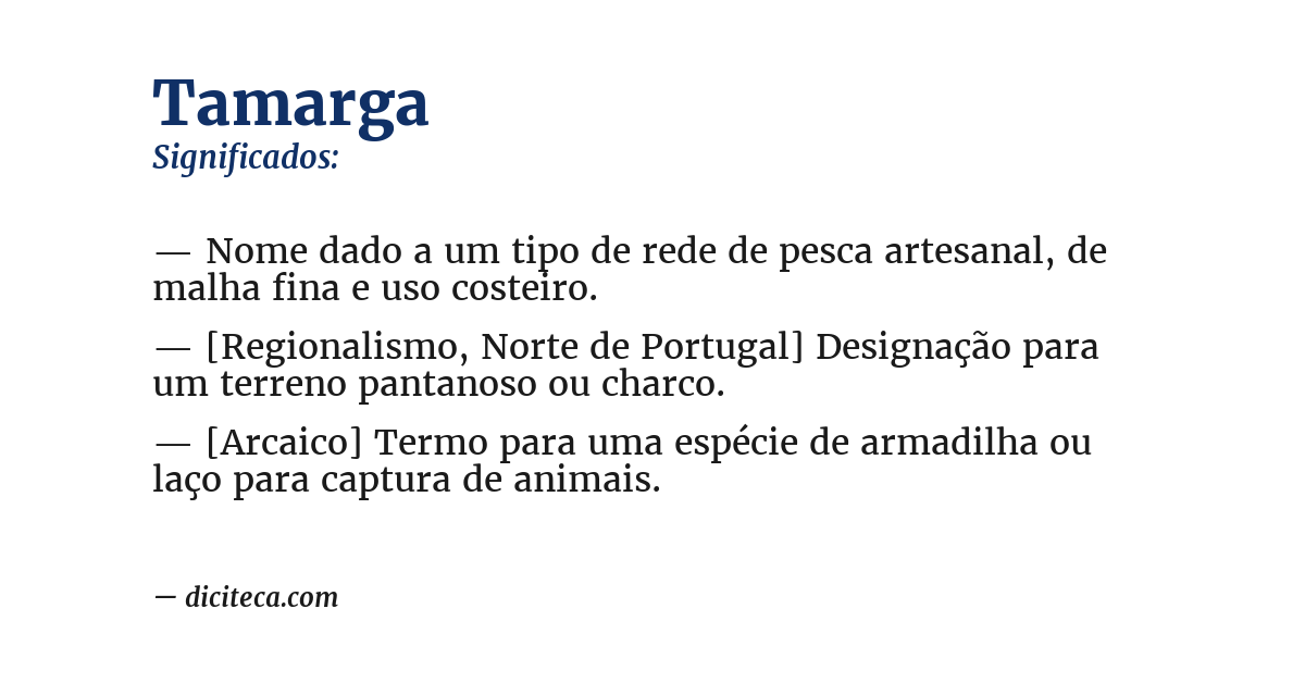 Significado de tamarga