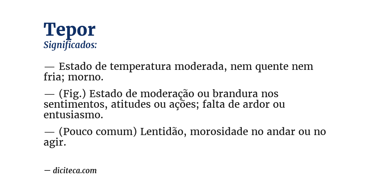 Significado de tepor