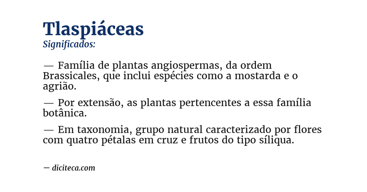Significado de tlaspiáceas