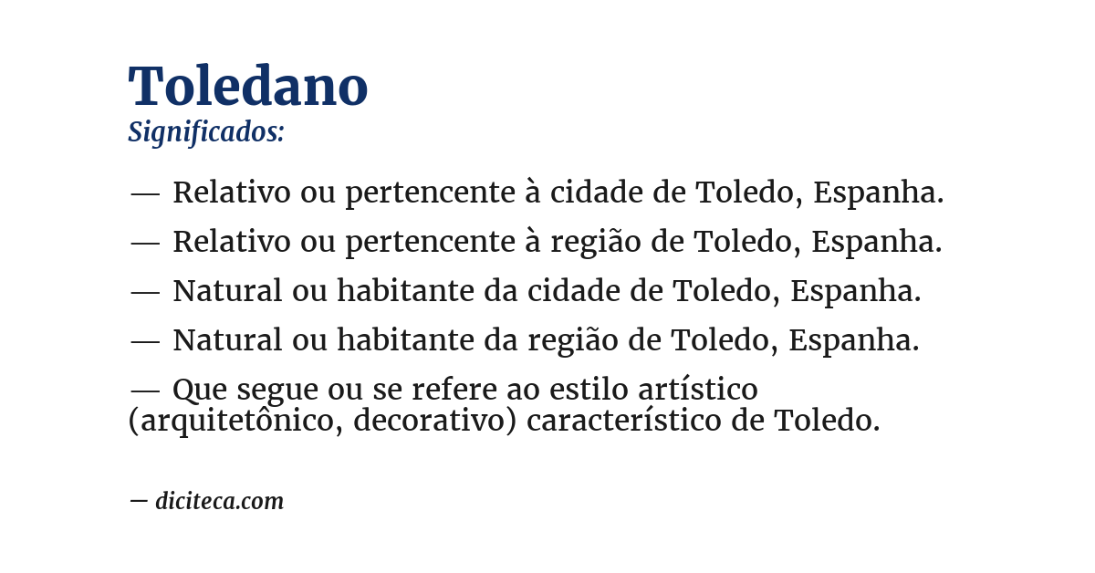 Significado de toledano