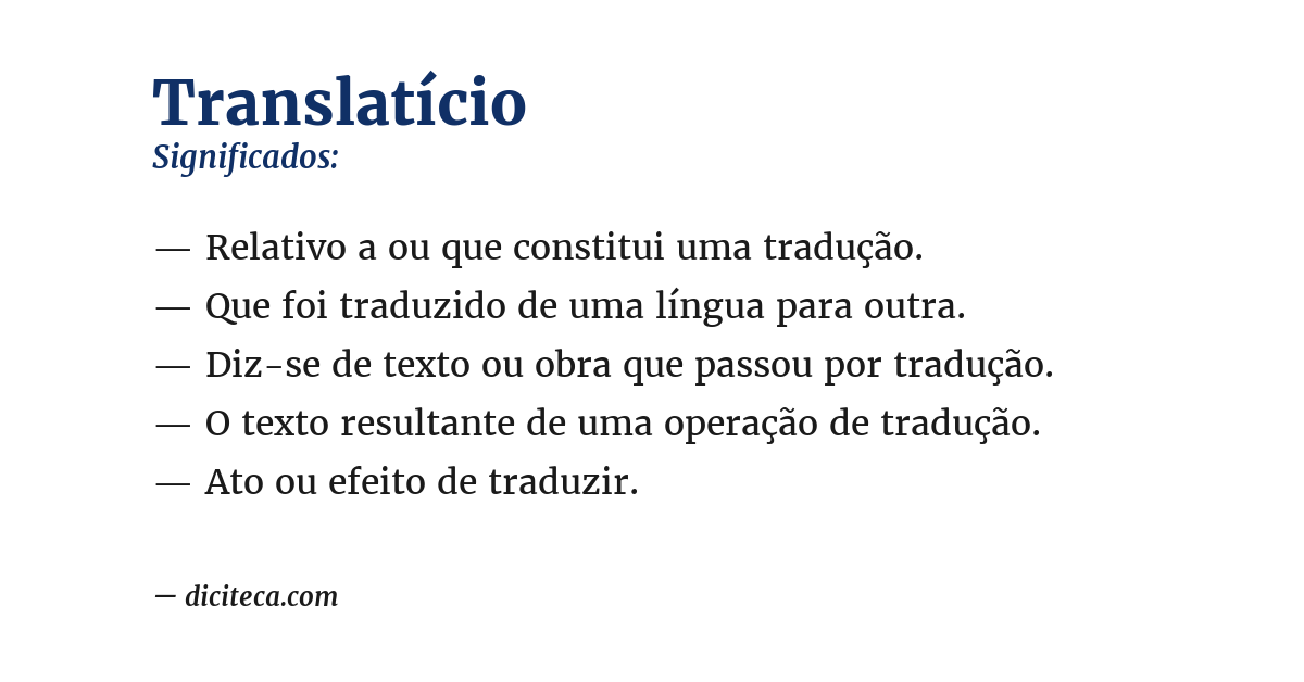 Significado de translatício