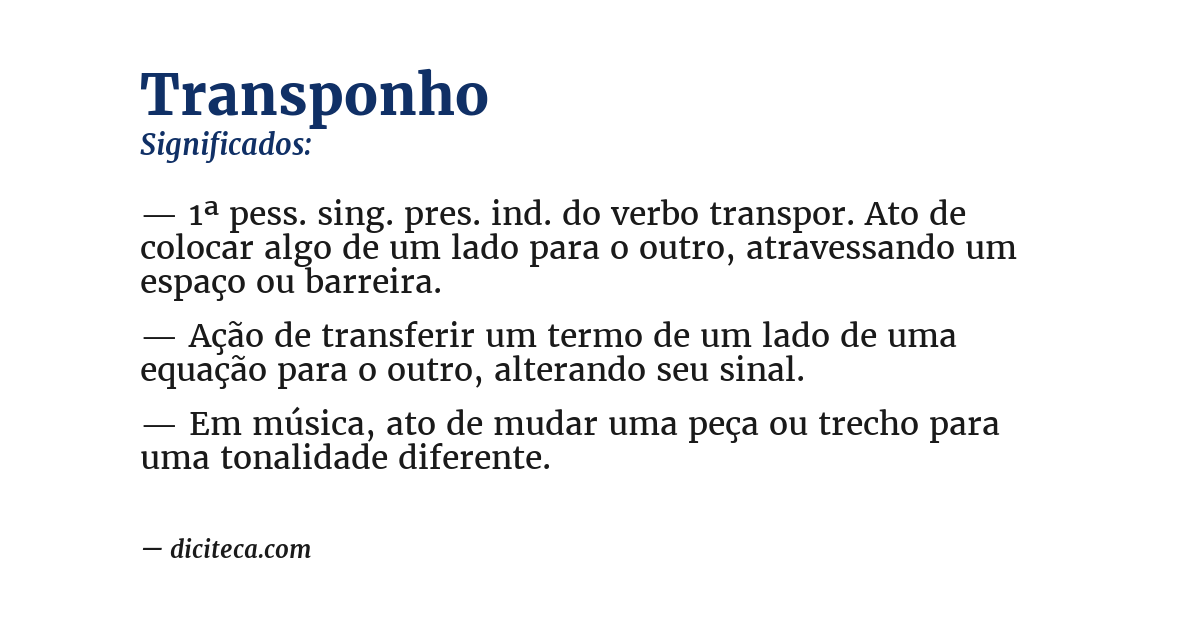 Significado de transponho