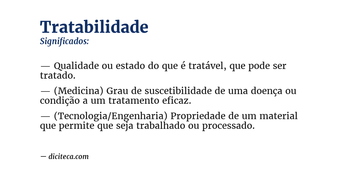 Significado de tratabilidade