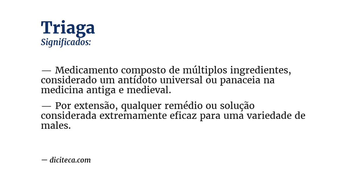 Significado de triaga