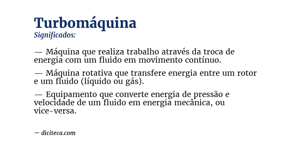 Significado de turbomáquina