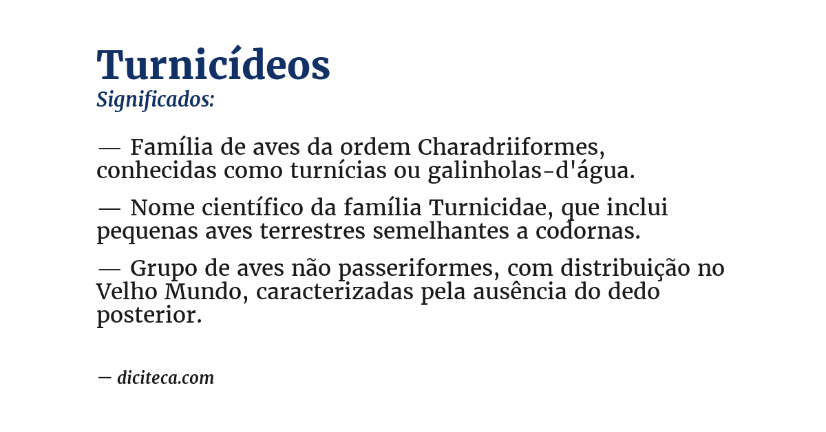 Significado de turnicídeos