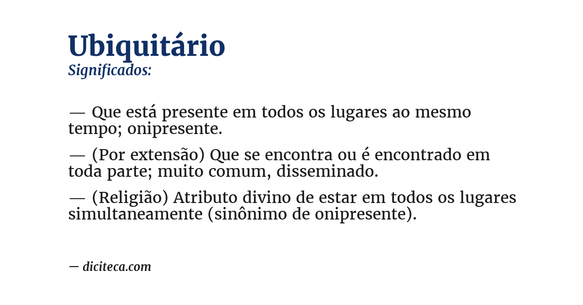 Significado de ubiquitário