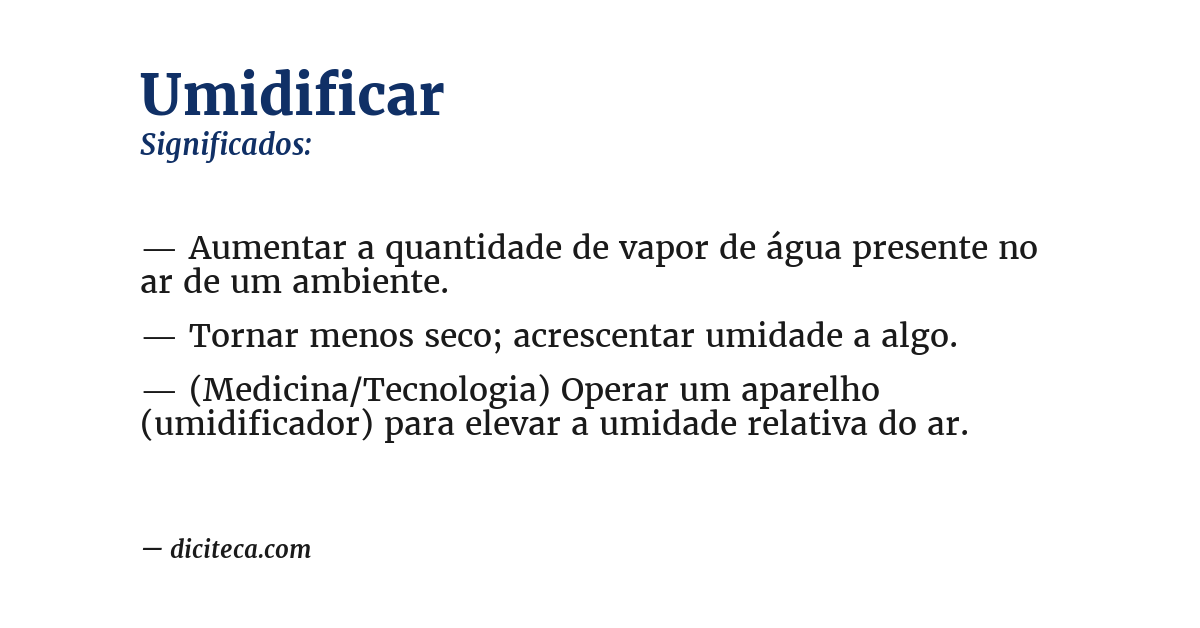 Significado de umidificar