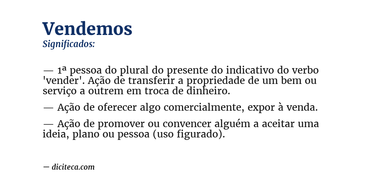 Significado de vendemos
