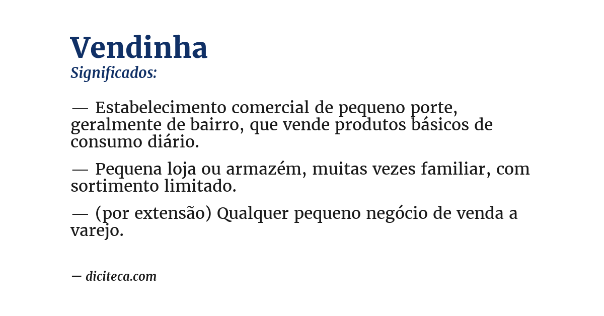 Significado de vendinha
