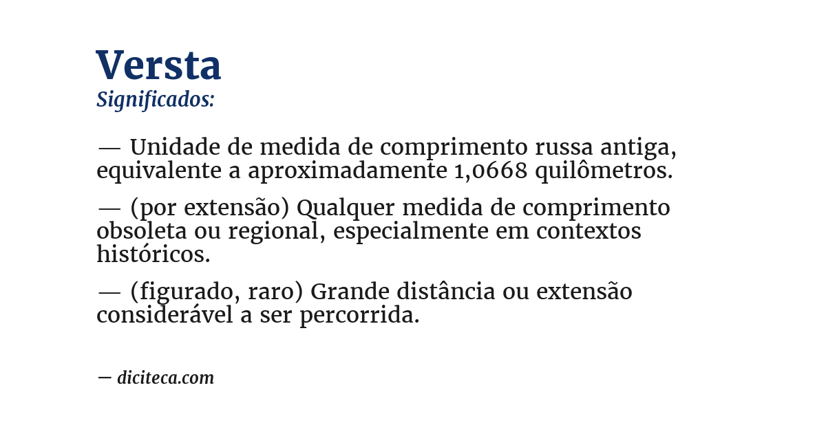 Significado de versta