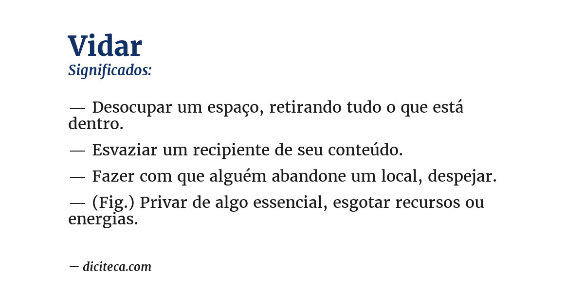 Significado de vidar