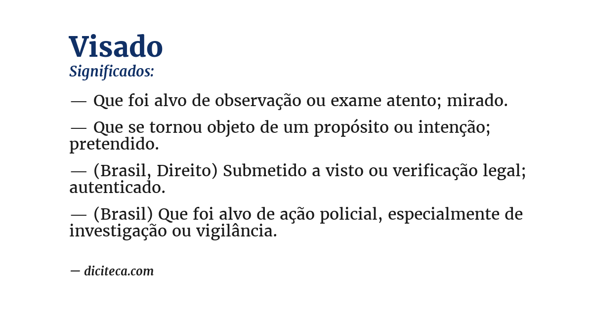 Significado de visado