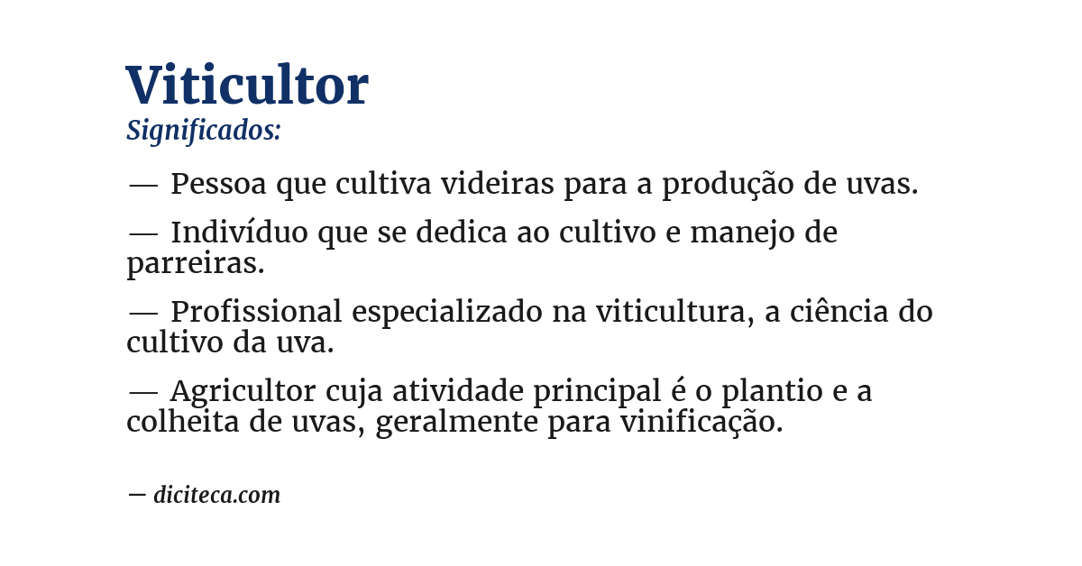 Significado de viticultor